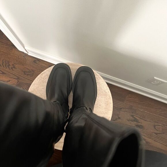 Sam Edelman Lerue Over The Knee Stretch Side Zip Lug Combat Boots Black NWOB - Picture 9 of 13